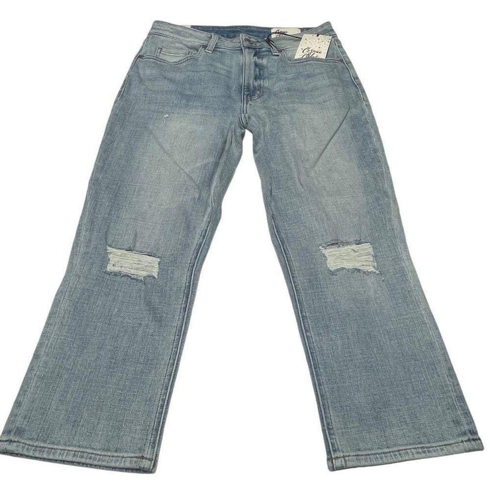 Cosmic Blue Love Sanctuary Wash Adrianne Cropped Boyfriend Jeans - Petite - Picture 1 of 8